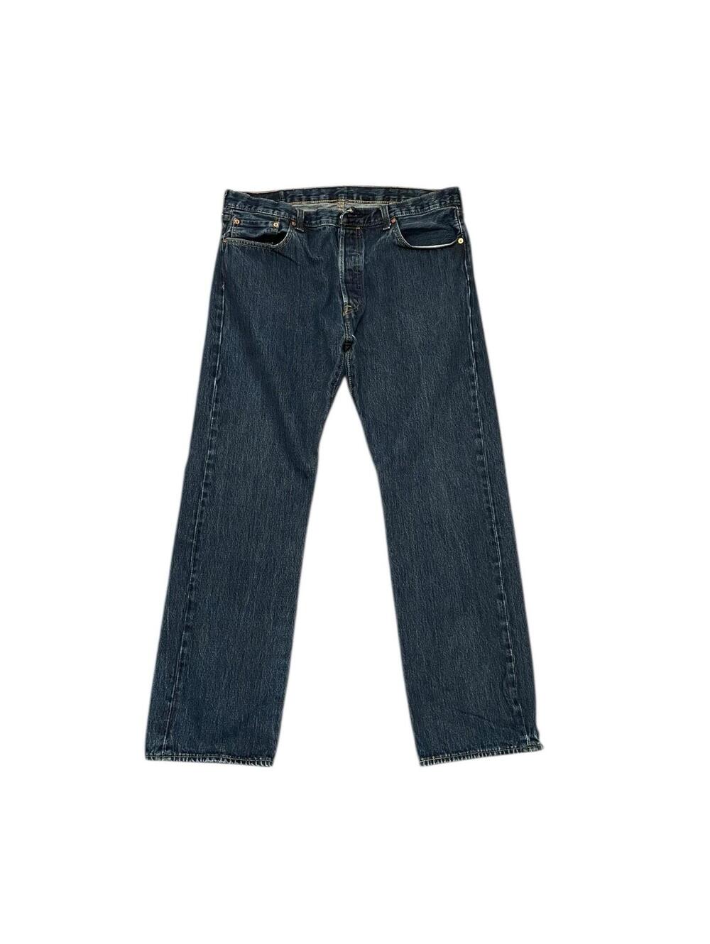 Levi’s 501 Original Fit Jeans Mens 38x32 Button Fly Straight Leg Dark Wash Denim